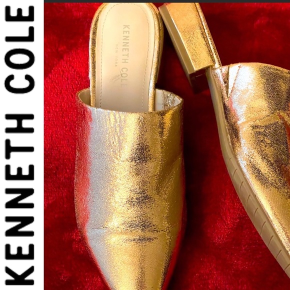 Kenneth Cole Shoes - Kenneth Cole Alina Mules…Gold Slides 9M